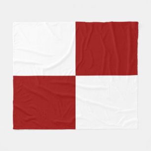 Couverture Polaire Rectangles rouge et blanc douillette polaire