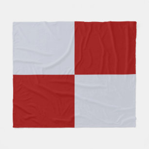 Couverture Polaire Rectangles rouge et gris