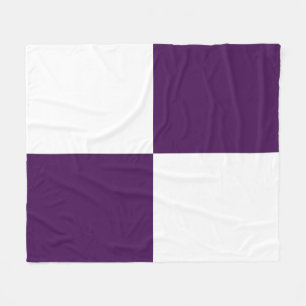 Couverture Polaire Rectangles royales violettes et blanches