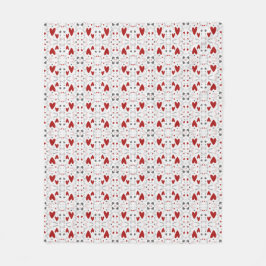 Couverture Polaire Red and Black Doodle Hearts Geometric Love 