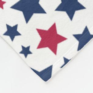 Couverture Polaire Red and Blue Stars - motif de drapeau américain