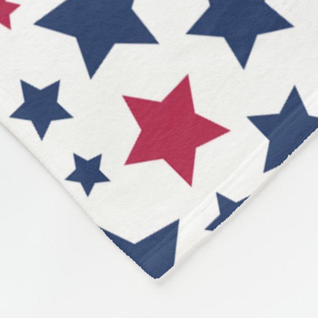 Couverture Polaire Red and Blue Stars - motif de drapeau américain (Coin)