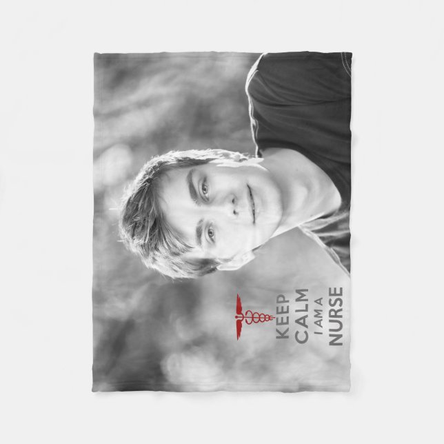 Couverture Polaire Red Caduceus Keep Calm Je suis une infirmière (Devant)
