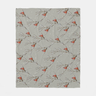 Couverture Polaire Red Cardinal Perched on a Tree Branch Fleece Blank