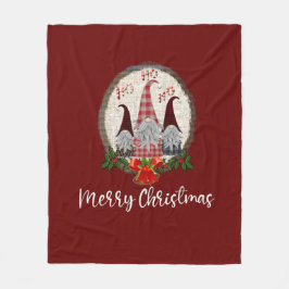 Couverture Polaire Red Christmas Gnomes Elfes tendance