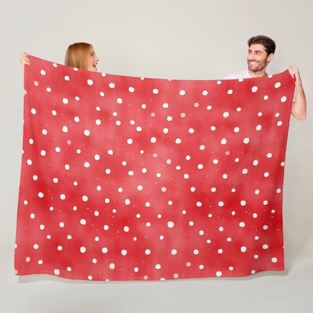 Couverture Polaire Red Cream Plaid Stripes Birthday (En situation)