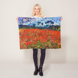 Couverture Polaire Red Flower Field, Van Gogh