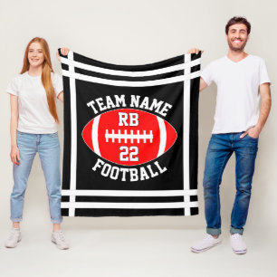 Couverture Polaire Red Football Team Nom du joueur Position et numéro