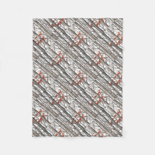 Couverture Polaire Red Foxes in Woods Art Belle décoration