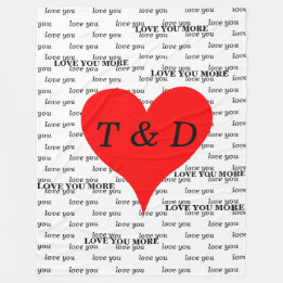 Couverture Polaire Red Hearts Vous Aimez Plus De Monogramme