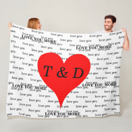 Couverture Polaire Red Hearts Vous Aimez Plus De Monogramme