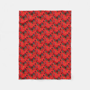 Couverture Polaire Red Poinsettias I Christmas Holiday Floral Photo