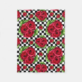 Couverture Polaire Red Roses Bouquet Floral Amour Rockabilly