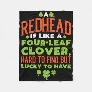Couverture Polaire Redhead Lucky Clover Ginger Funny Ginger St Patric