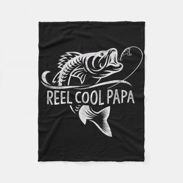 Couverture Polaire Reel Cool Papa Fishing Dad Gifts Father's Day Fish (Devant)