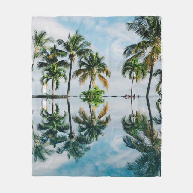COUVERTURE POLAIRE RÉFLEXION DE L'EAU DES PALMIERS DE COCO (Devant)
