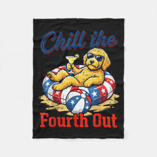 Couverture Polaire Refroidir le quatrième patriote Goldendoodle Usa