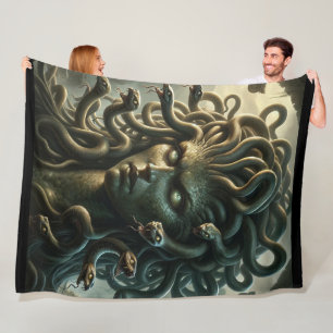 Couverture Polaire Regard de Méduse Tête de Mort de Serpents