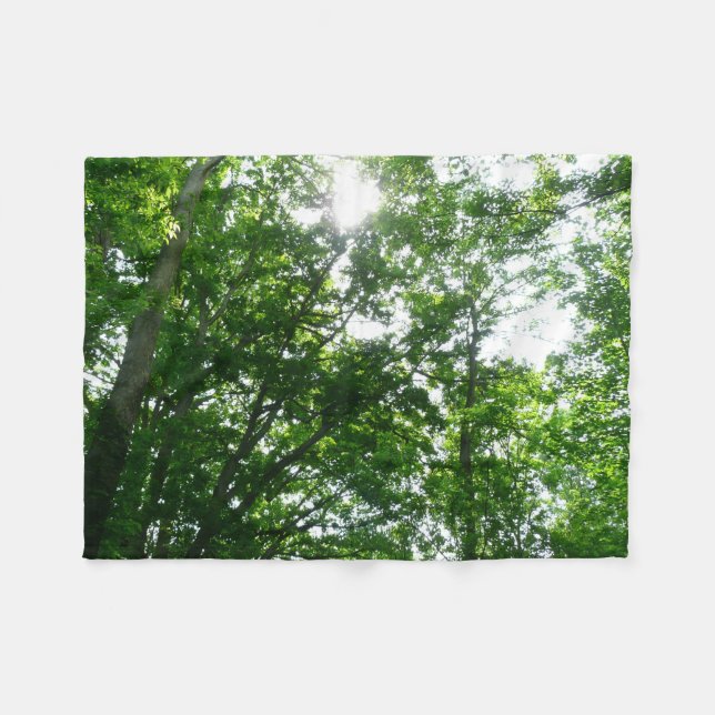 Couverture Polaire Regardant les arbres d'été (Devant (Horizontal))