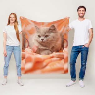 Couverture Polaire Regarde Chat mignon avec de beaux yeux Image perso