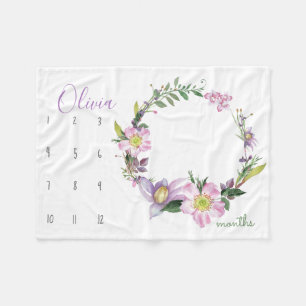 Couverture Polaire Regardez-moi grandir - Fleur Photo prop aquarelle