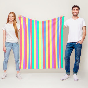 Couverture Polaire Réglage des rayures pastel de printemps
