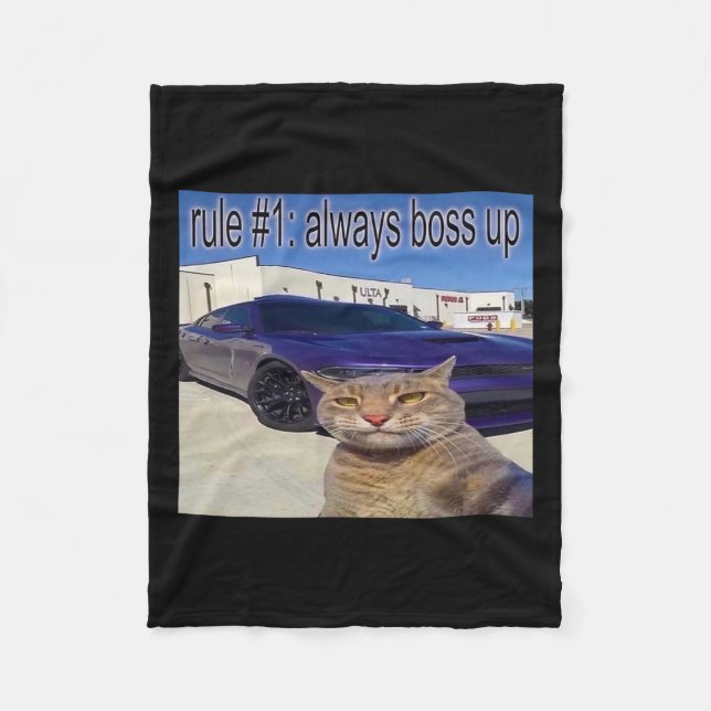 Couverture Polaire Règle # 1 Toujours Boss Up Funny Cat Meme Pour Les (Devant)