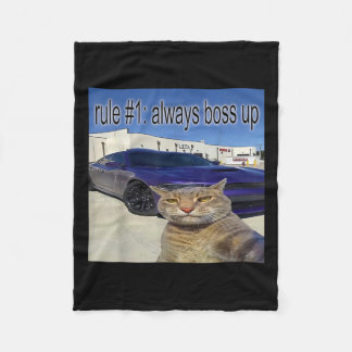 Couverture Polaire Règle 1 Toujours Bosser Drôle Chat Drôle Étrangeme