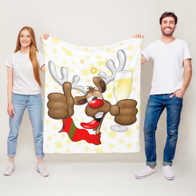Couverture Polaire Reindeer Drunk Funny Caractère de Noël (En situation)