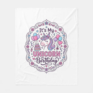 Couverture Polaire Reine d'anniversaire de Licorne de Terre de Licorn