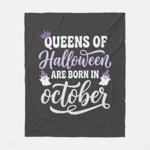 Couverture Polaire Reines d'Halloween Nées en Octobre Anniversaire