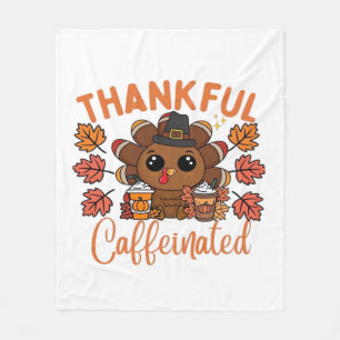Couverture Polaire Remerciant Et Caféiné Drôle Café De Thanksgiving