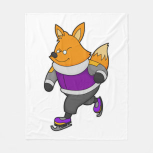 Couverture Polaire Renard au patinage sur glace avec patins sur glace