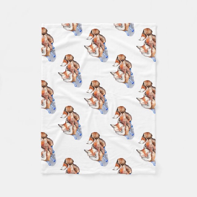 Couverture Polaire Renard en Chaussettes (Devant)
