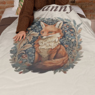 Couverture Polaire Renard enchanté de la forêt avec nom personnalisé