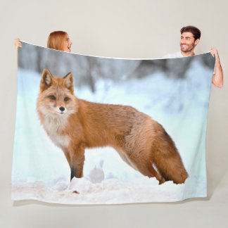 Couverture Polaire Renard roux en hiver