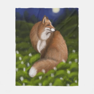 Couverture Polaire Renard sur la Lune dans Midnight Woods