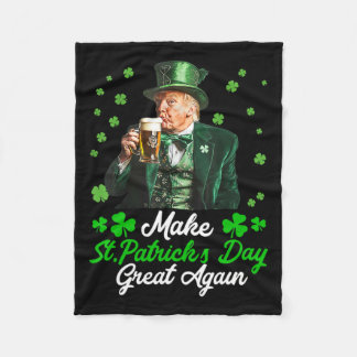 Couverture Polaire Rendre la Saint Patrick grande à nouveau Usa Flag 