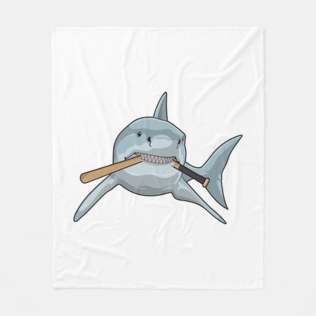 Couverture Polaire Requin au baseball avec batte de baseball (Devant)