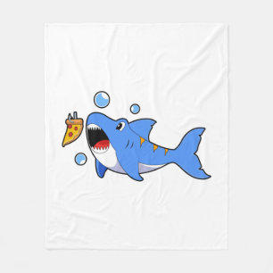 Couverture Polaire Requin avec pizza comme appât