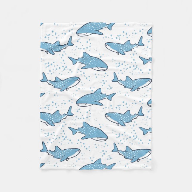 Couverture Polaire Requin de baleine étoilé (lumière) (Devant)