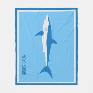Couverture Polaire Requin Mako Très Bleu