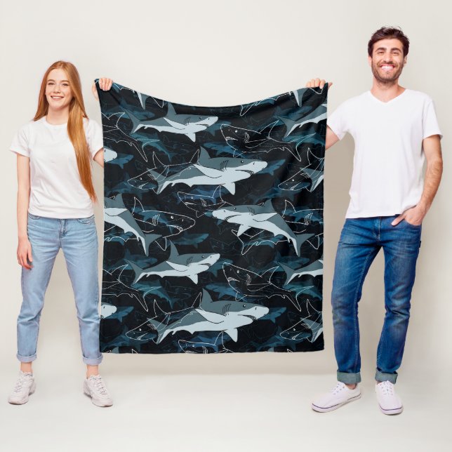 Couverture Polaire Requins, marine, mer, poisson, prédateur, animal,  (En situation)