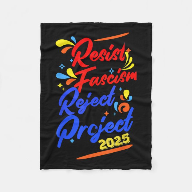 Couverture Polaire Résister au fascisme Rejeter le projet 2025 (Devant)