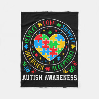 Couverture Polaire Respect Amour Soutien Acceptation Inclusion Autism
