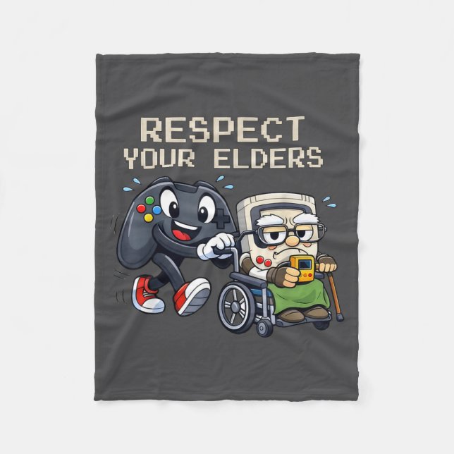Couverture Polaire Respect Your Elders Gaming Control Retro Funny Gam (Devant)