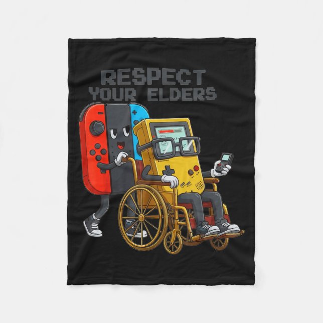 Couverture Polaire Respect Your Elders Gaming Control Retro Funny Gam (Devant)