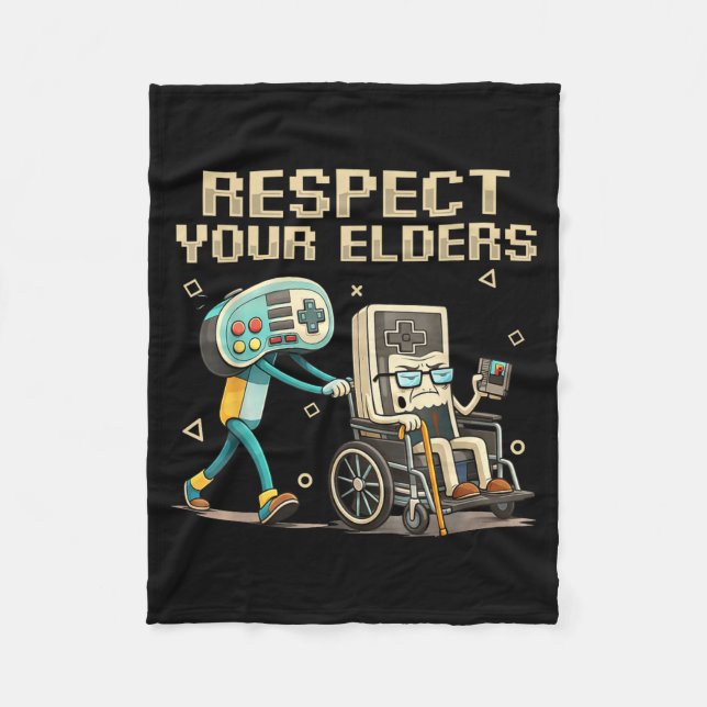 Couverture Polaire Respect Your Elders Retro Gaming Funny Gamer Contr (Devant)
