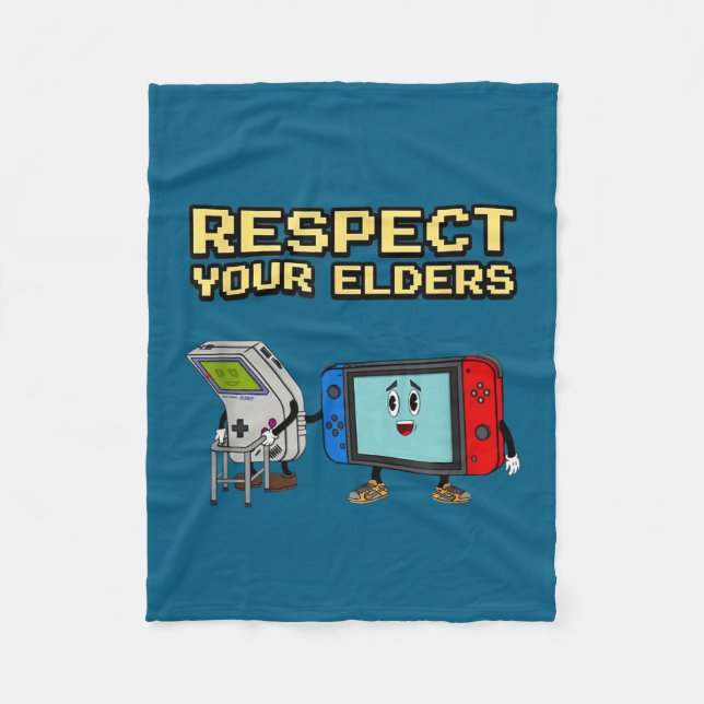 Couverture Polaire Respect Your Elders Retro Gaming Funny Gamer Contr (Devant)
