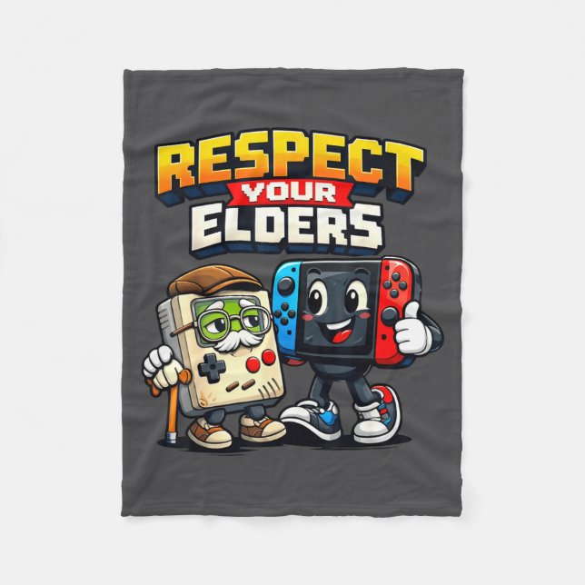 Couverture Polaire Respect Your Elders Retro Gaming Funny Gamer Contr (Devant)